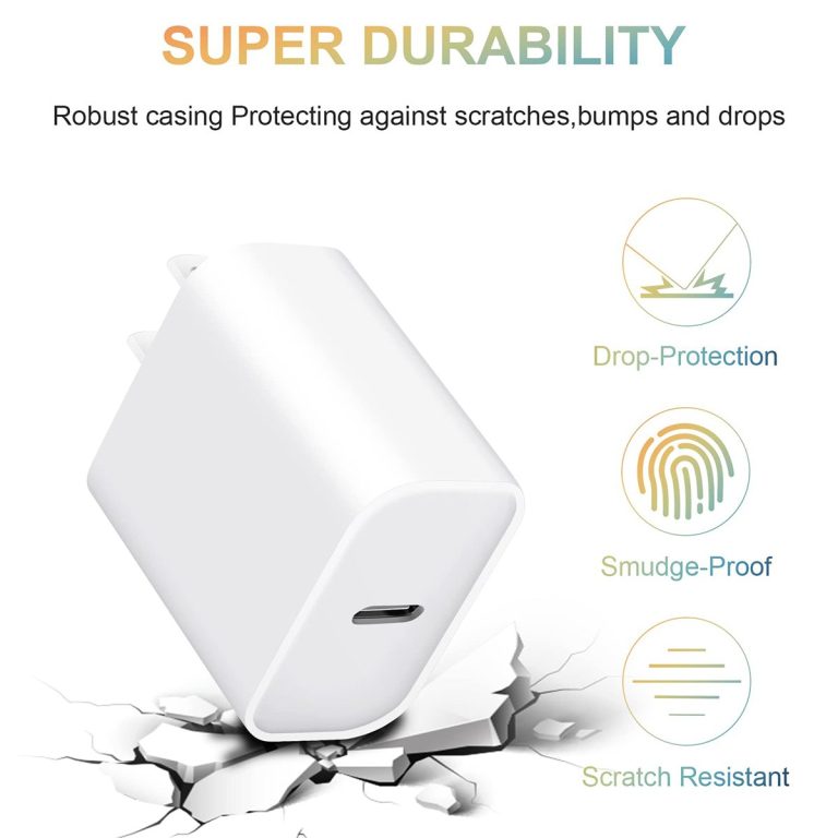 White electronic device with durability features highlighted on a white background