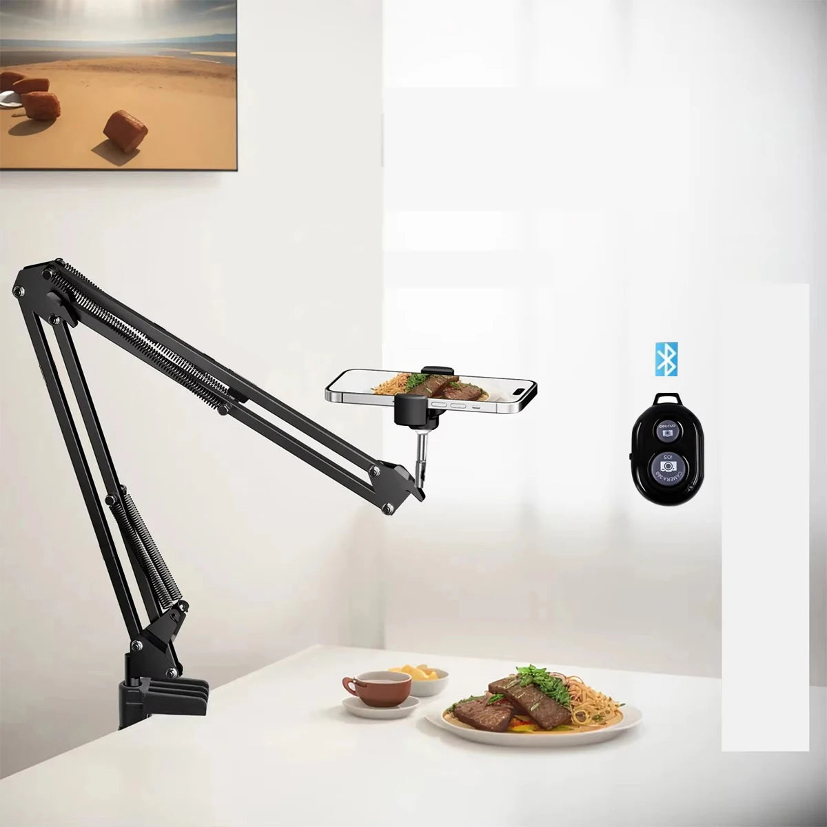 Professional mobile phone overhead video recording kit.