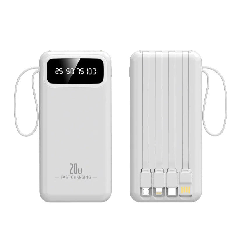 20000mAh Fast Charging Power Bank – Built-in Cables