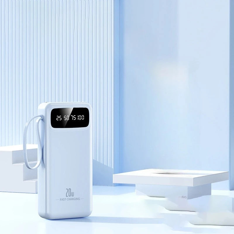 20000mAh Fast Charging Power Bank – Built-in Cables