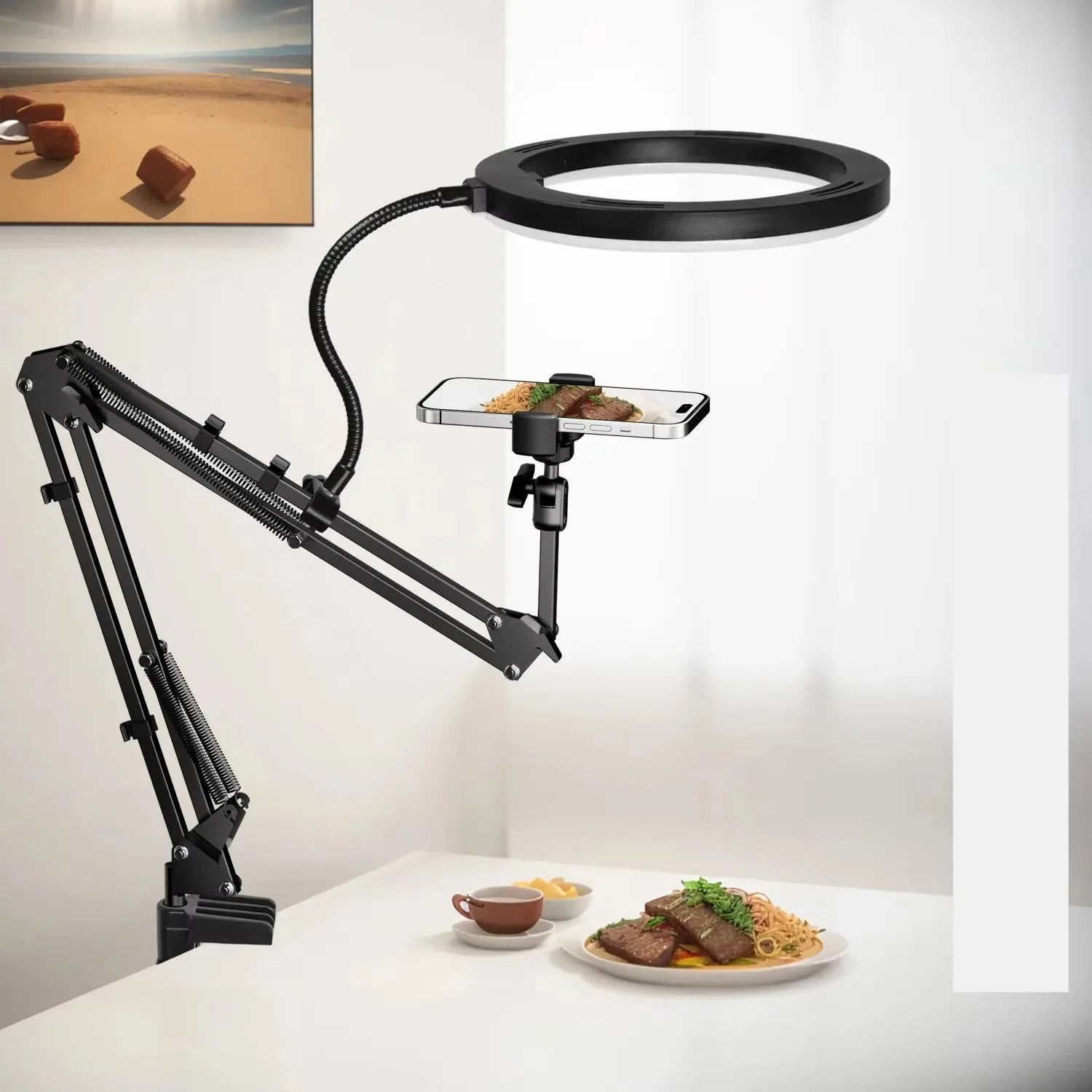 Professional mobile phone overhead video recording kit.