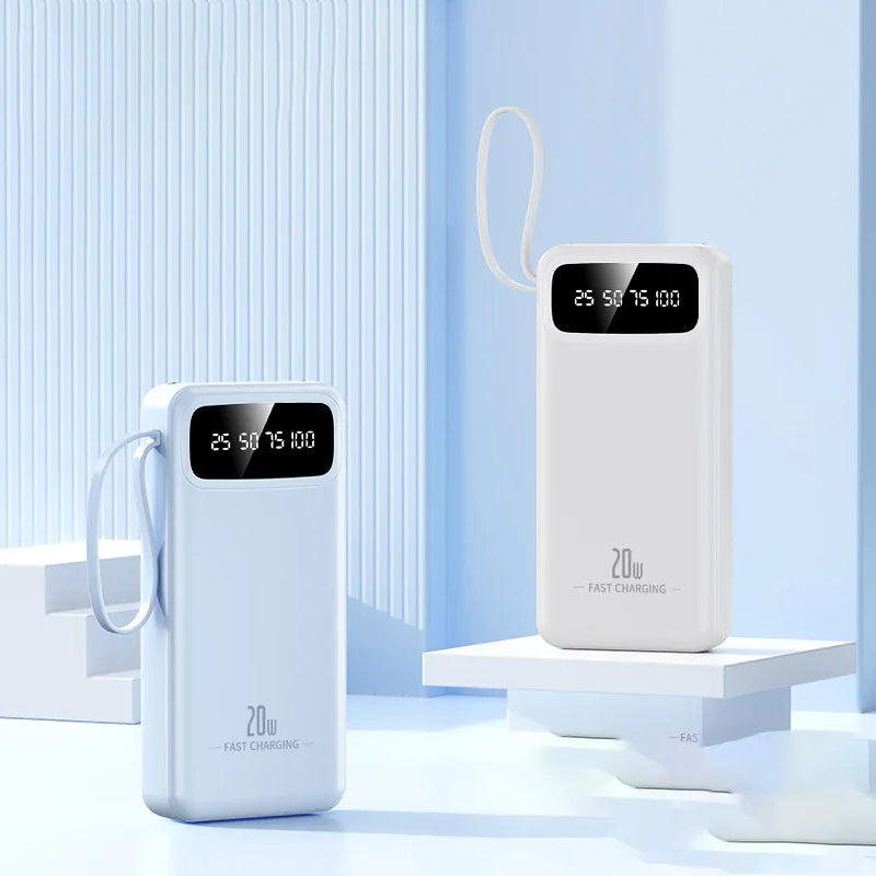 20000mAh Fast Charging Power Bank – Built-in Cables